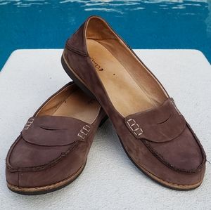 EUC OluKai brown suede moccasin loafers